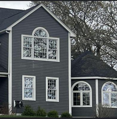 Vinyl siding and new Harvey Windows