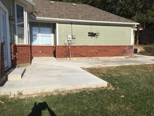 Concrete patio addition