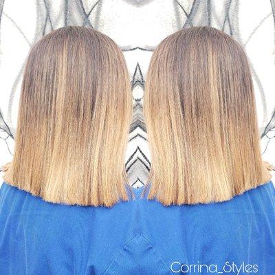 Sandy blonde ombre with babylights