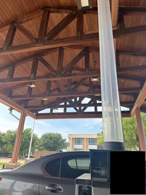 I was admiring the beautiful wood work and rafters while waiting for them to process my deposit.