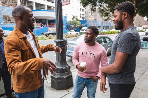 Just having a conversation with Kevin Hart and David Jackson of Evolve Oakland about black owned businesses.