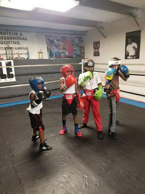 Kids sparring at 757 Boxing Club