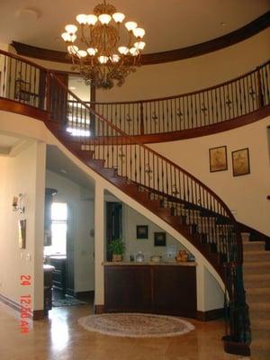 Custom wood and Wrought Iron railing