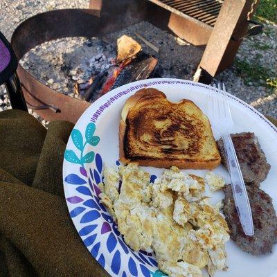 nice fire rings. breakfast optional