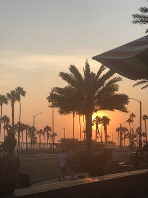 beach house on a sunset