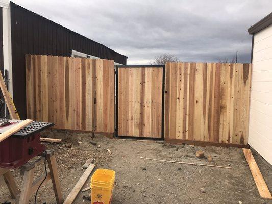 custom cedar fence and gate