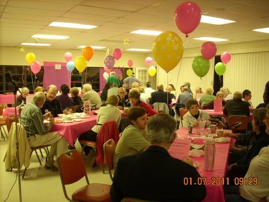 A party at UUC with good food.