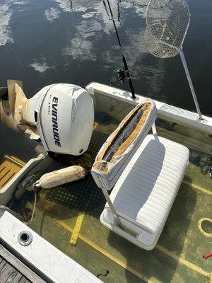 My 17 foot aqua sport at Pawtuxet Cove Marina .