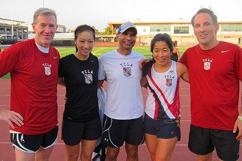 TCLAers after a track workout at Santa Monica College track