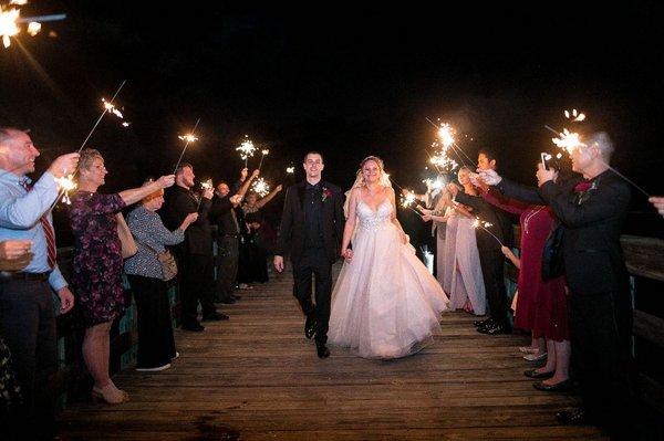 Sparkler send-off at Oldfield River Club