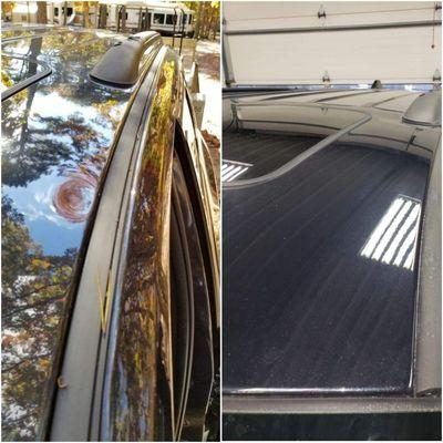 Tree Branch Damage repair on Dodge Durango roof.