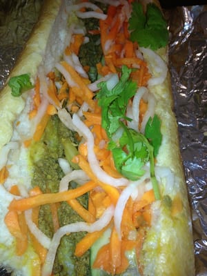 Spicy beef curry banh mi interior!