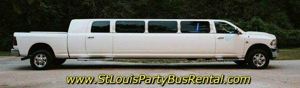 Our (El-16) Dodge Ram Limo seats 14 passengers comfortably (16 Max) - with a hot tub in back. See more at http://StLouisPartyBusRen­tal.com