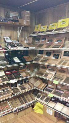 View of our well stocked walk-in humidor