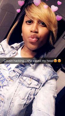 This is a quickweave bob. This could be achieved by leaving only a portion of your hair out and applying tracks with bonding glue.