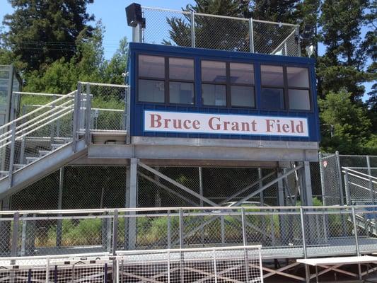 Announcer's booth.