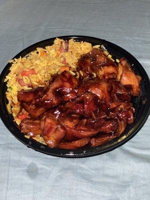 Bourbon chicken lunch special