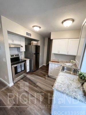 Fresh Kitchen Remodel Stainless, steel appliances.