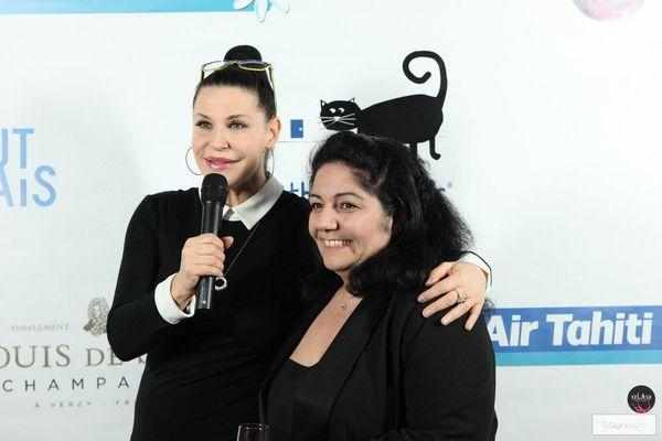 French Reporter Watson Entertainment Jackie Watson with Producer Peggy Hovsepian at the Pre-Centenial event of Melville at the SM LittleDoor