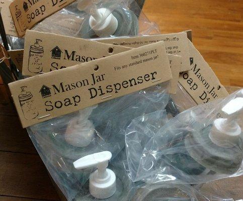 Mason jar soap pumps $8