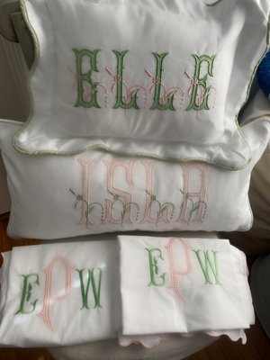 Monogram and appliqué bib