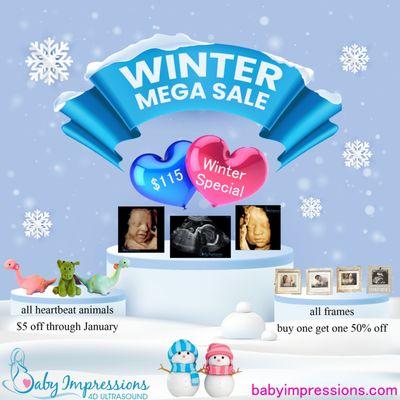 Book your Winter Special now!  Only $115!
 Other Packages range $60 - $175
 Book online www.babyimpressions4d.com