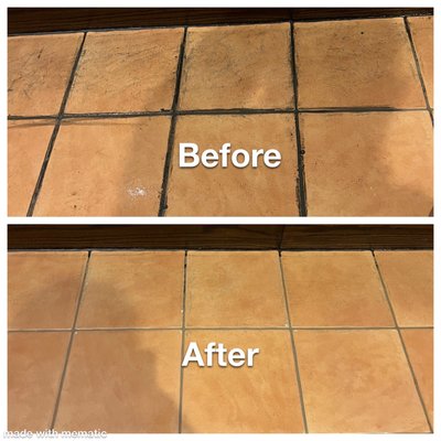 Before & after commercial tile & grout cleaning