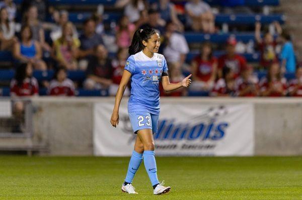 U.S. Women's National team member Christen Press powers the Red Stars offense.