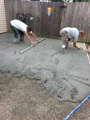 Concrete Driveway (Debbie Job) Concrete work begins. Photo 2 of 3