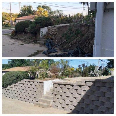 A retaining wall can make such a difference!