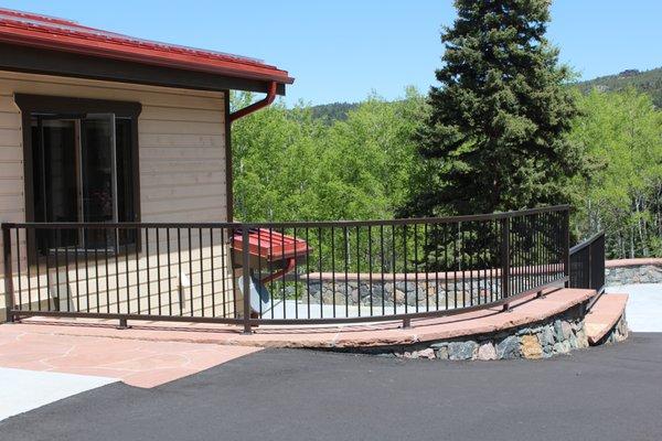 Hand rail radius on a slope.