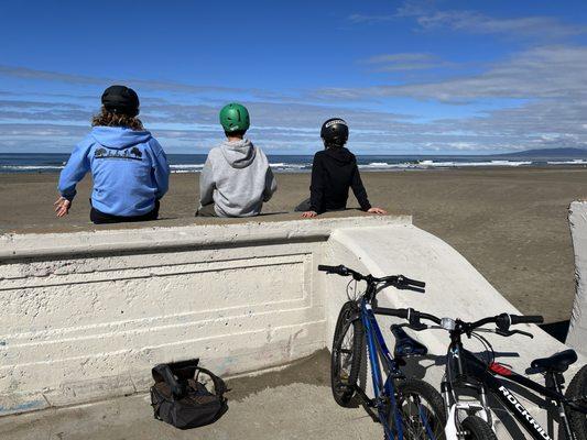 Taking a break and viewing the ocean