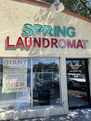 Spring Laundromat entrance.