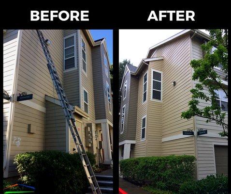 Full exterior painting of Lions Gate apartments in Tanasbourne