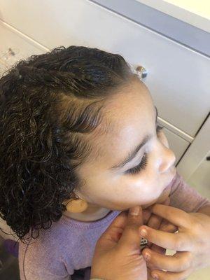 Jazmine watched for every little detail even styling her baby hairs at the end!