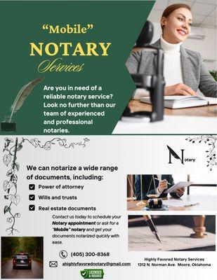 Highly Favored Notary Services