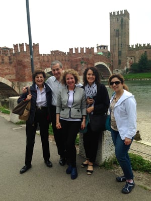 Sabrina and her students in Verona, Italy.