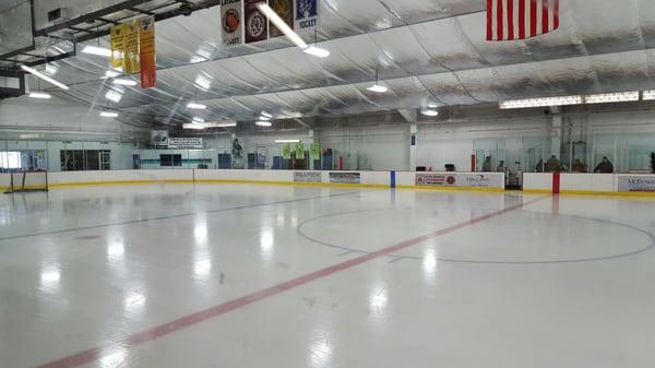 Ice rink toward home team end