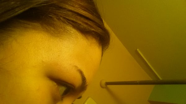 My eyebrows here are shorter but before used to go down another inch. This is after I tried to shape them at home.