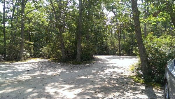 The road and some sites in the tent area