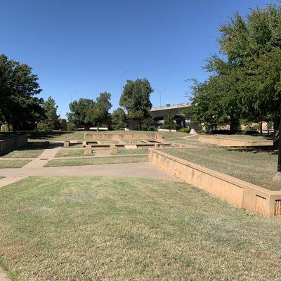 Benches and architecture area.