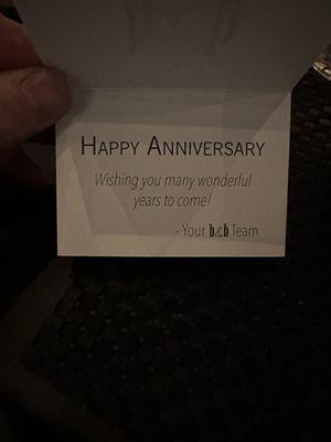 The anniversary note