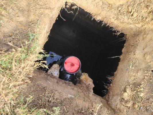 New filter installation on septic tank