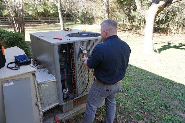 Heating Tune-up on a residential package unit.