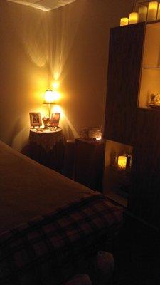 Candlelit atmosphere, Soft music, and Aromatherapy all add to a wonderful experience at Donna's Heavenly Massage