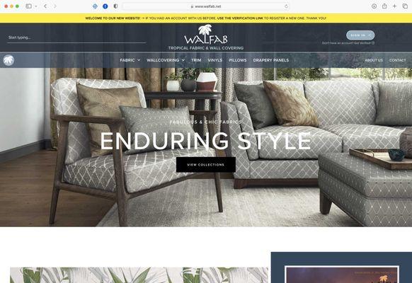 E-Commerce website development for Walfab Tropical Fabrics in Miami, FL - walfab.net
