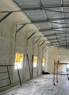 Jades Insulation does Spray Foam Insulation in Metal Buildings