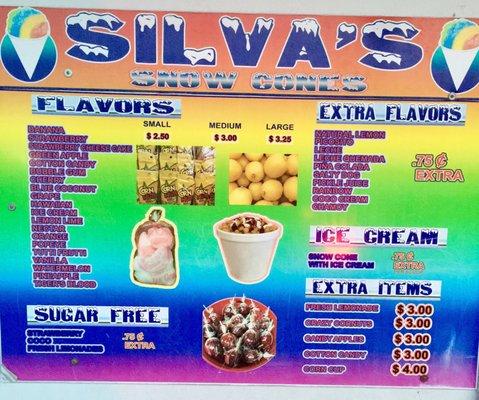 Menu and flavors...