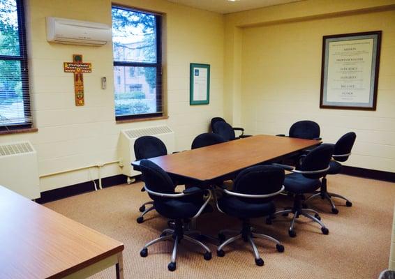 The Board Room is located on the 1st Floor across from reception and holds 8-10 people.