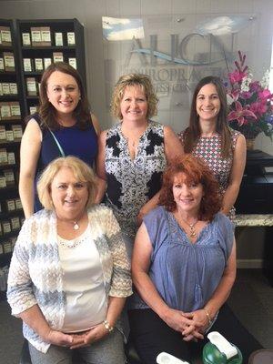 Meet our team! Dr. Samuels, Sandy, Dr. Smith, Jo and Beth.